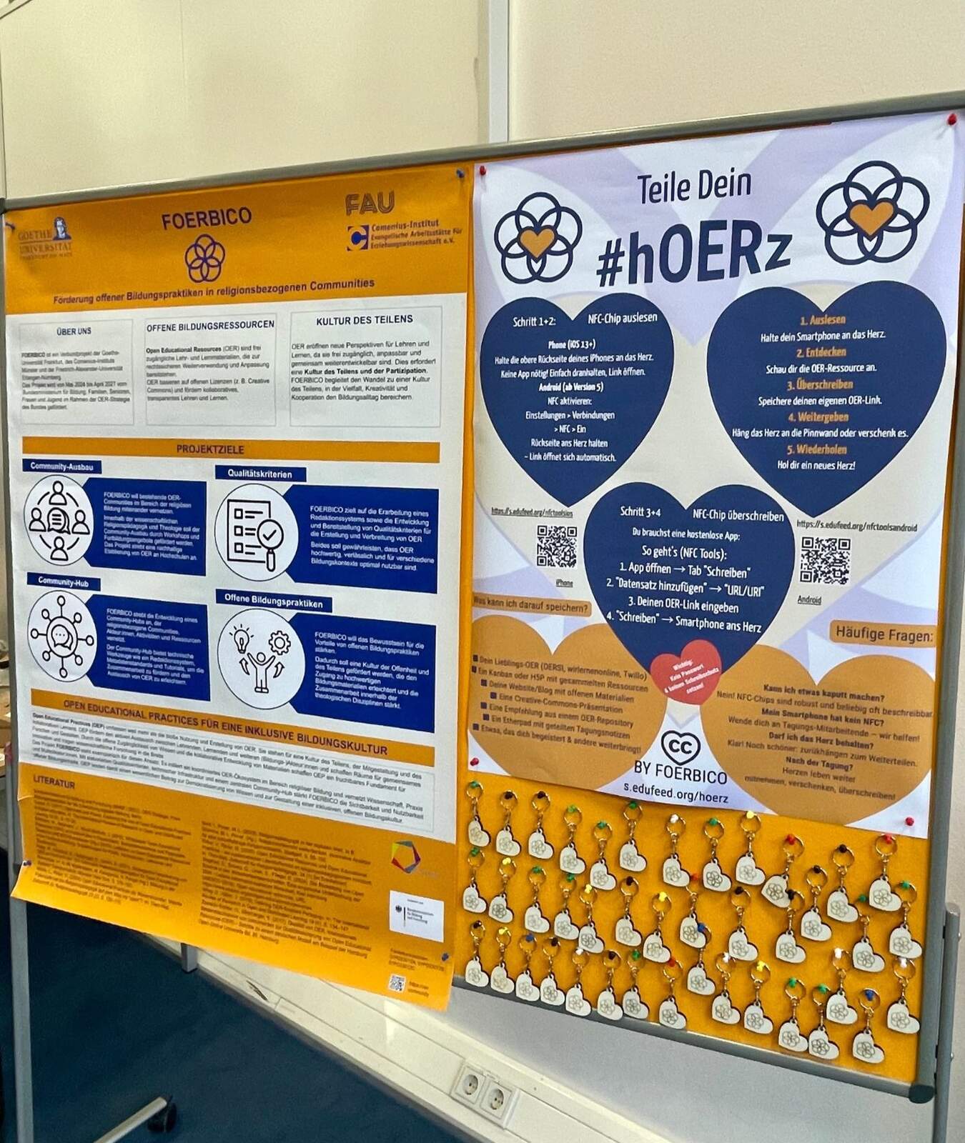 Plakat mit Anleitung zu &ldquo;Teile dein hOERz&rdquo; für die Teilnehmenden im Rahmen der Zwischenfazit-Tagung.