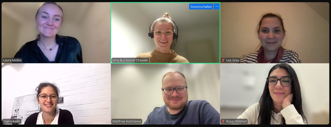 Screenshot vom Videocall vom Austausch vom FOERBICO-Team mit dem digiLL-Team.